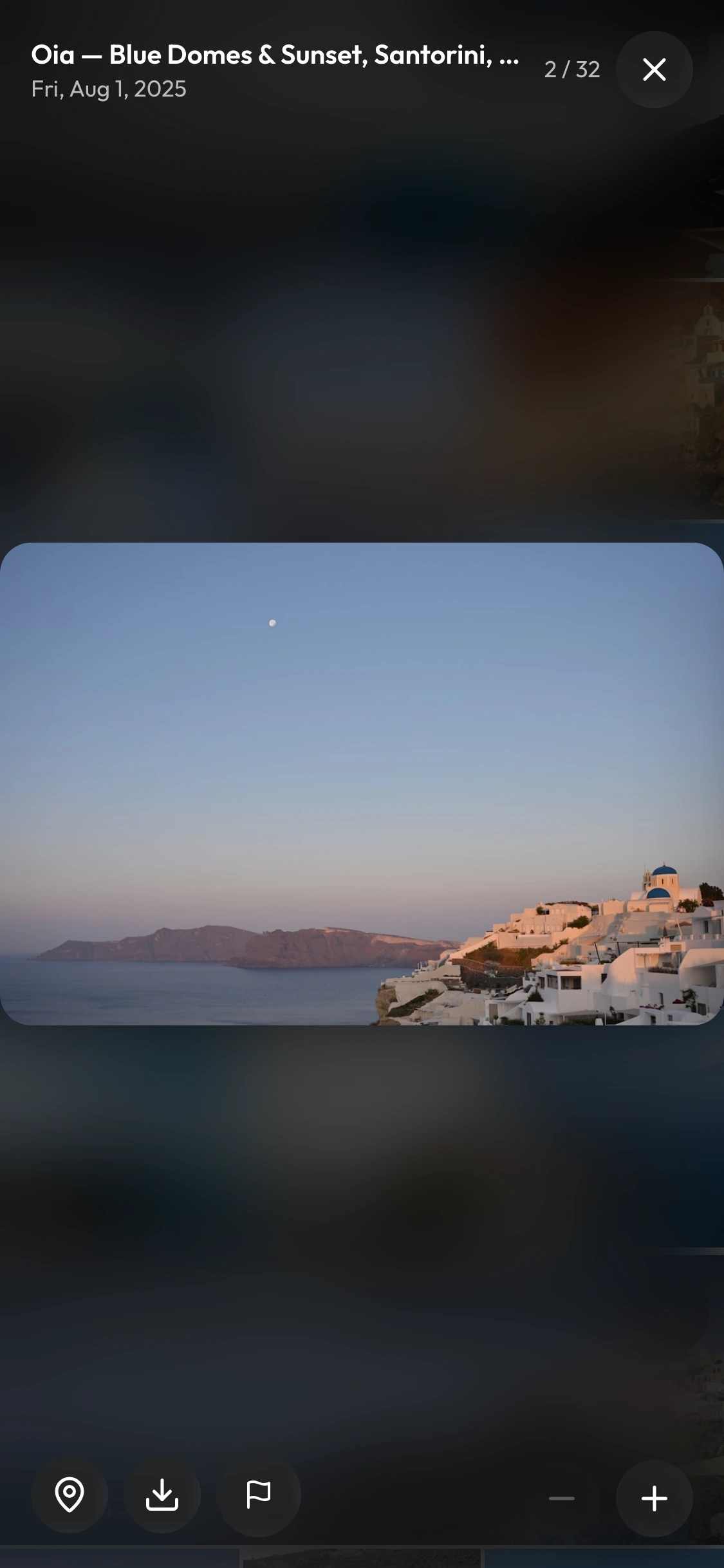 Full-screen lightbox viewing a shared photo